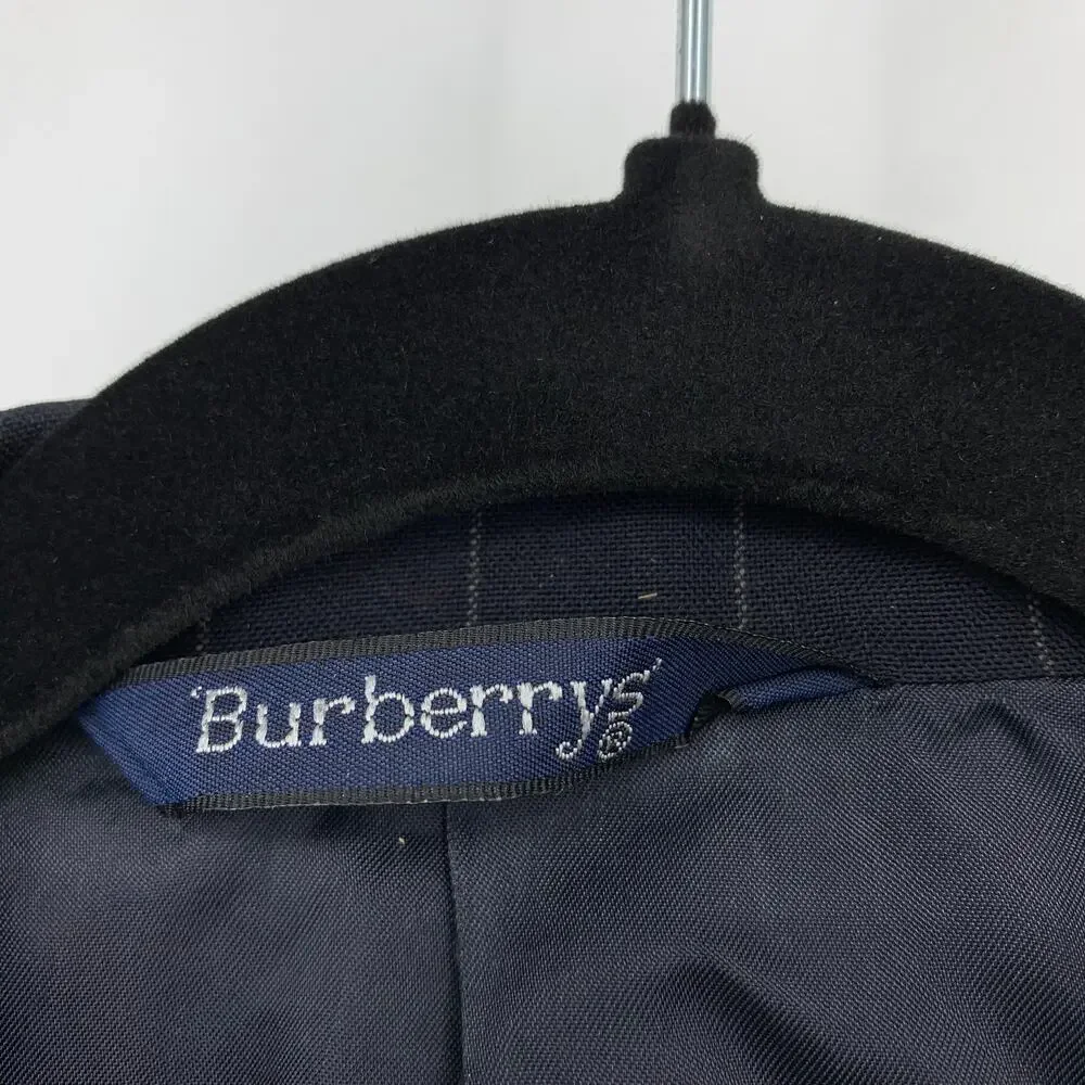 VTG Burberrys Wool Suit Set Pants + Blazer Mens Sz 41R 36 X 28 Blue Pinstripe